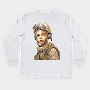 Innocent Valor: The Courageous Journey of a Young Soldier Kids Long Sleeve T-Shirt